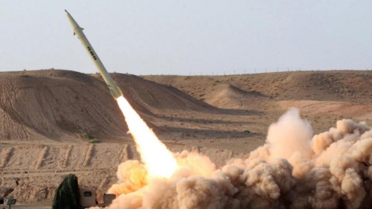 Analysts suspect a Fateh-110 missile was launched at Israel. Picture: AFP