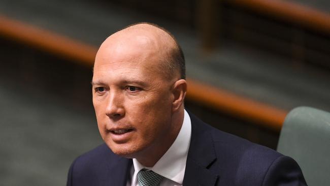 Former Australian Home Affairs Minister Peter Dutton. Picture: AAP