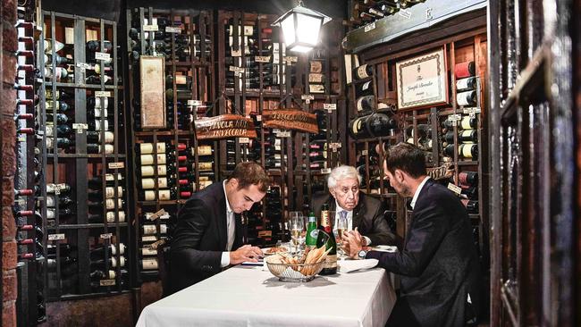 Harry Triguboff with grandsons Daniel and Ariel at Beppi's. Picture: Nic Walker.