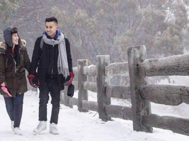 Victoria's snowfields have got a topping of snow. Picture: Instagram/ fionasuwana