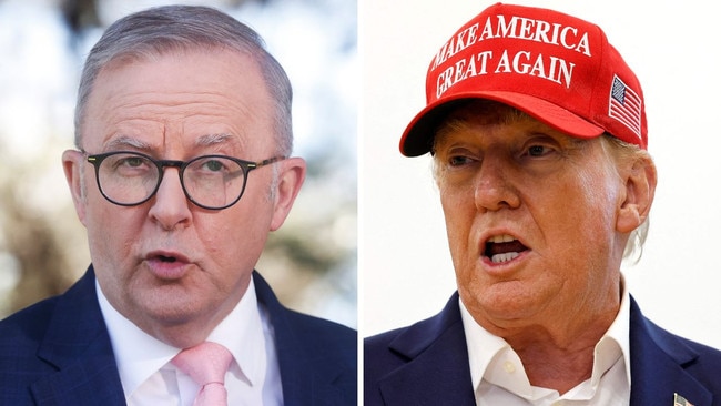 Prime Minister Anthony Albanese, left, and US president-elect Donald Trump. Picture: Nikki Davis-Jones, NewsWire / Getty Images