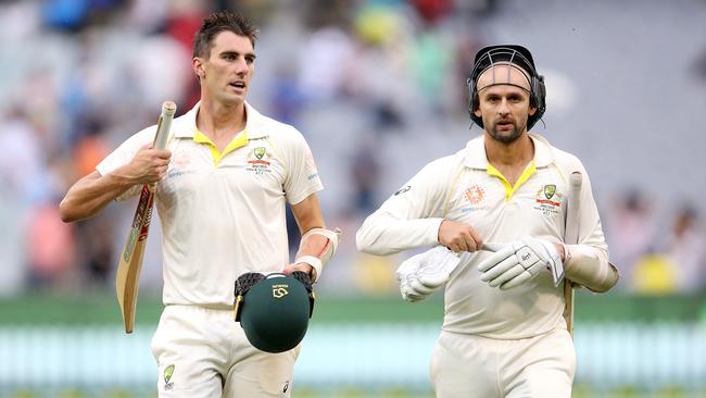 Pat Cummins and Nathan Lyon are expected to battle it out for the Allan Border Medal. Picture: Michael Klein