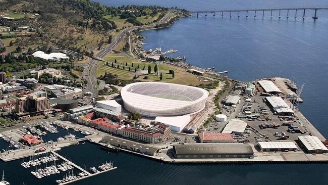 An artist’s impression of a stadium at Macquarie Point.