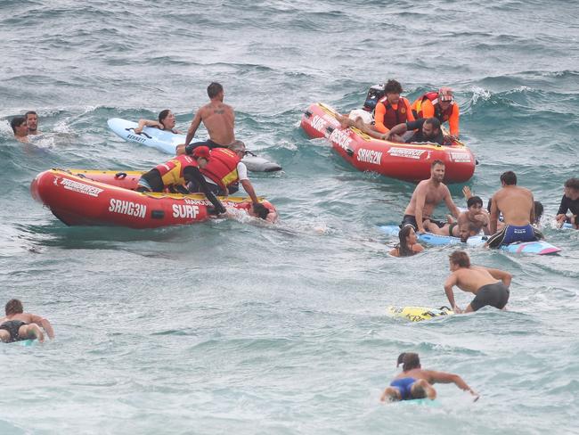 The mass rescue at Maroubra beach. Picture: Supplied