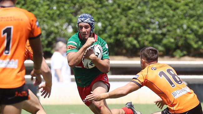 Mabel’s Jaycob Kingston-Francis playing for Wynnum. Picture: Liam Kidston.