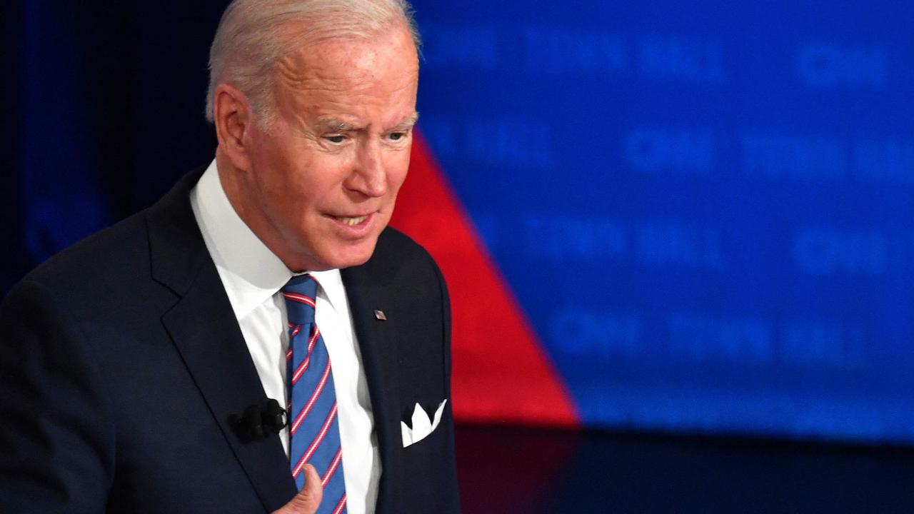 US President Joe Biden at a CNN town hall in Baltimore. (Photo by Nicholas Kamm / AFP)