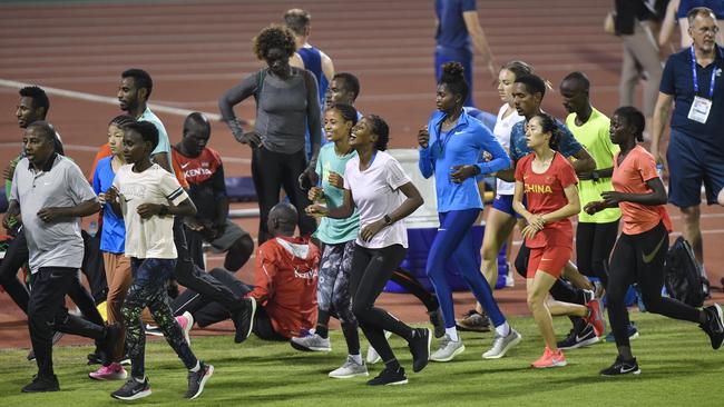 Athletes flock to the evening training sessions in the build-up to the big event.