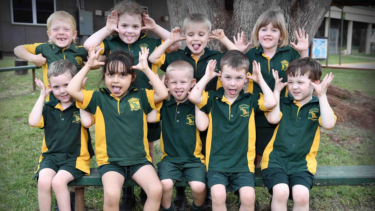 My First Year: Coolabunia State School Prep Diamonds, (back) Jean, Nathan, Wyatt, Matilda. (front) Nikalus, Meadow, Logan, Beau, Eli. Picture: Patrick Woods.