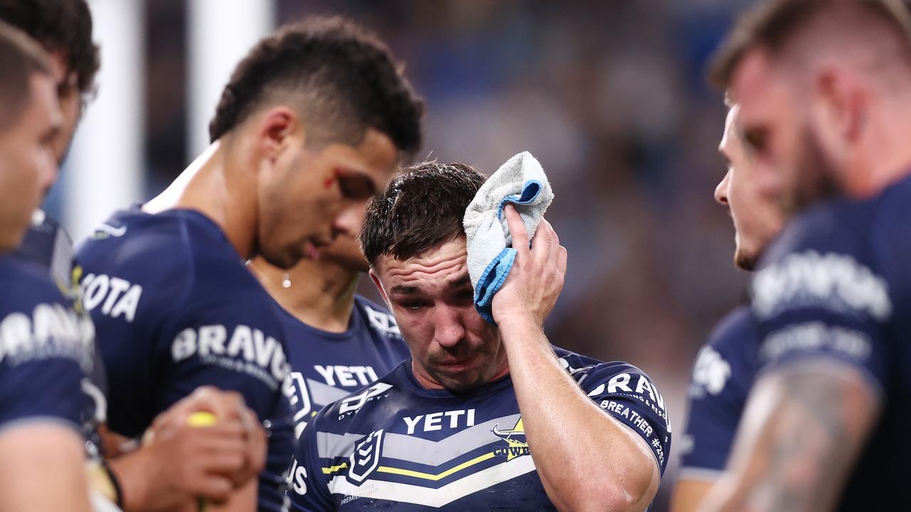 ‘Get off me’: Cowboys turn on each other in Sharks bloodbath