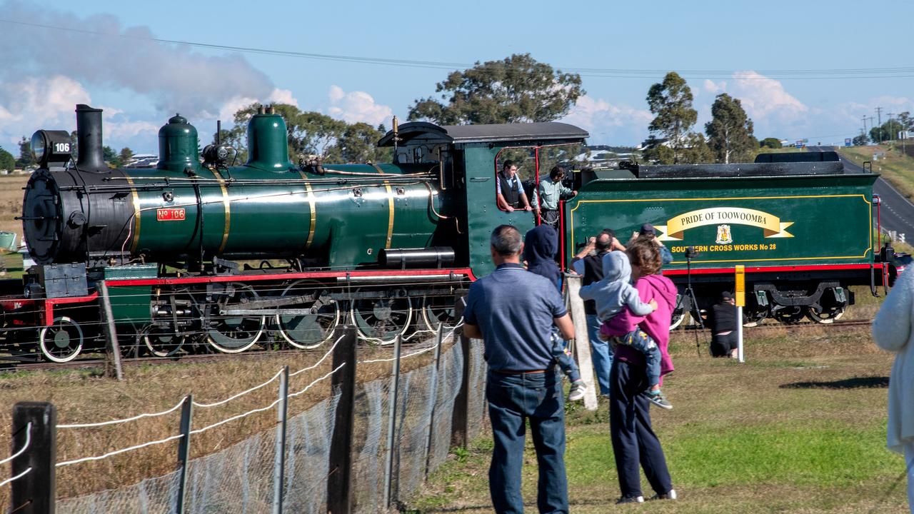 The "Pride of Toowoomba" takes it's first journey from Drayton Station to Wyreema. Saturday May 18th, 2024 Picture: Bev Lacey