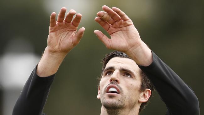 Scott Pendlebury has a brilliant record in recent years against Essendon. Picture: AAP Image/Daniel Pockett.