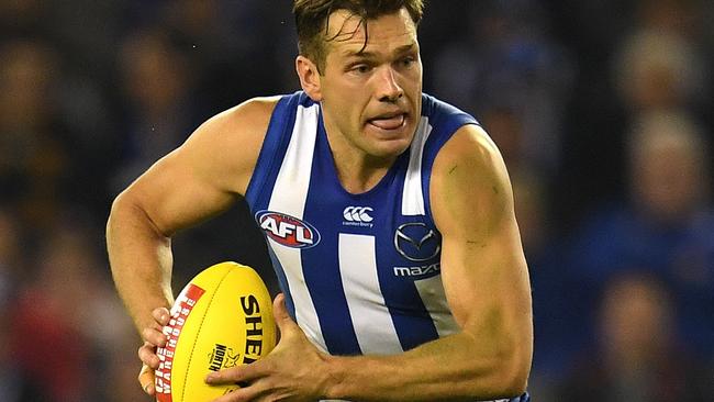 Shaun Higgins is predicted to pick up 12 votes in the AFL’s Brownlow predictor. Picture: AAP Image/Julian Smith