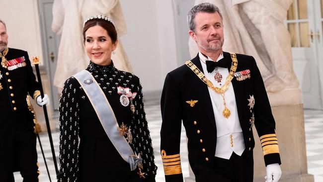 The King and Queen of Denmark hosted a gala dinner at Christiansborg Castle in honour of the visiting President of Egypt. Picture: Instagram/Kongehuset