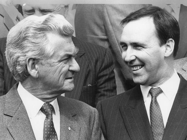 PM Bob Hawke with his Treasurer Paul Keating