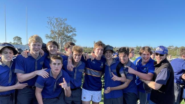 Joe Stoddart, the son of old boy Tim and the cousin of Churchie captain Tom, after scoring the winning try.