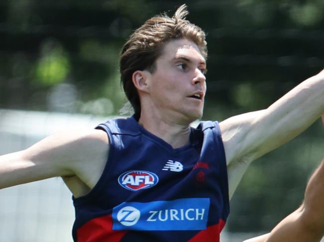 Melbourne pre-season training session at Goschs Paddock. Possible new recruit Kalani White (son of former Demon Jeff White) during training.  Picture: David Caird