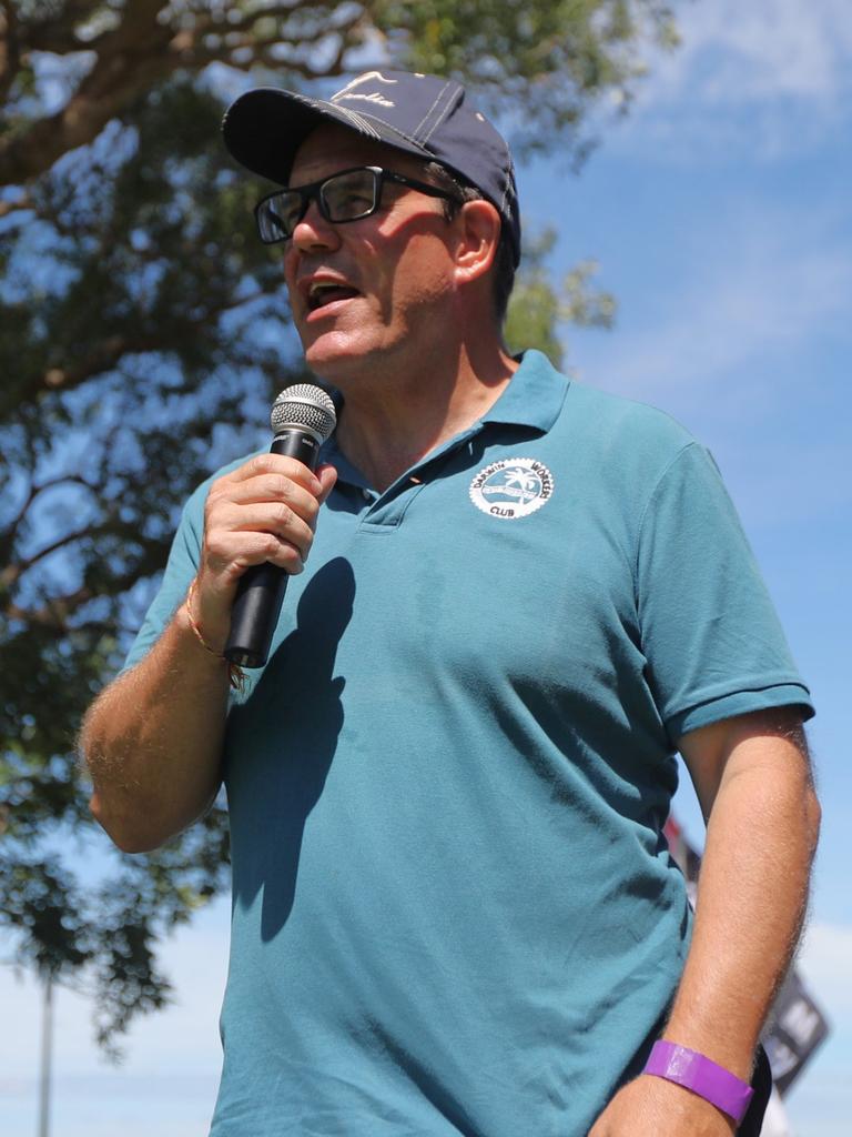 Recently re-elected Solomon MP Luke Gosling after the Darwin May Day march at Bicentennial Park, The Esplanade on Monday, May 5. Picture: Zizi Averill