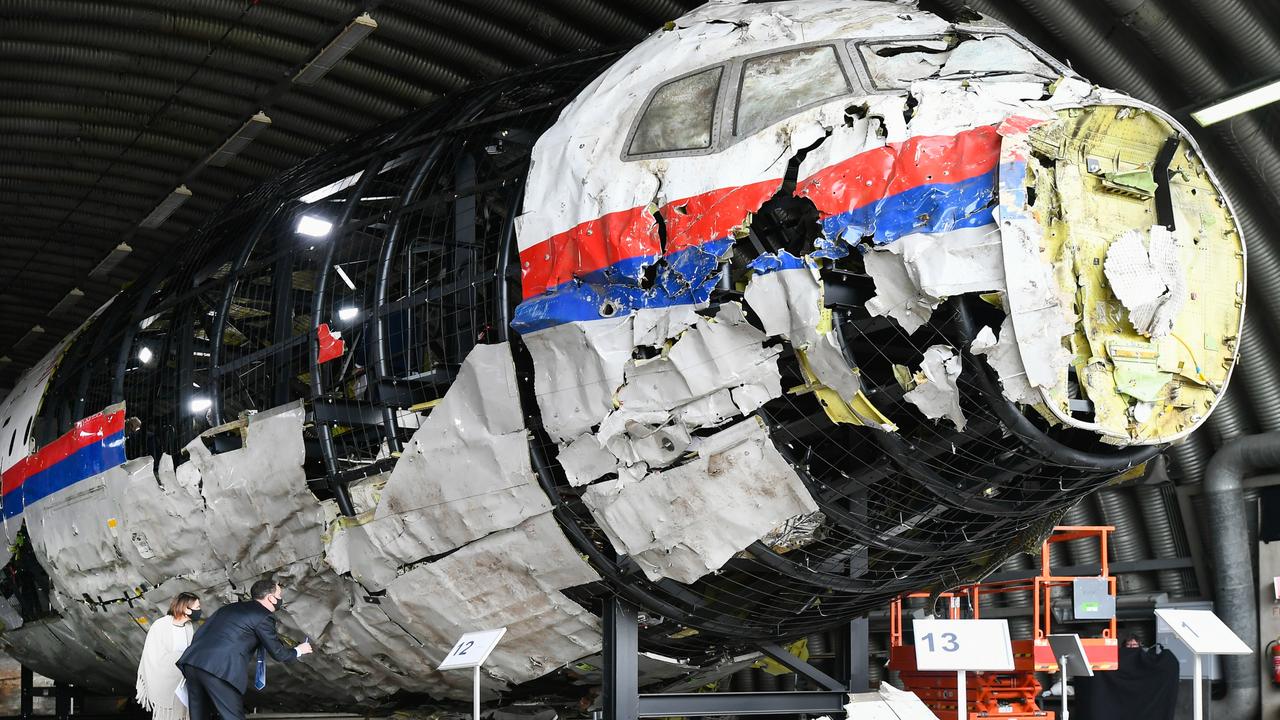 The reconstruction of the MH17 wreckage in Reijen, Netherlands. (Photo by Piroschka van de Wouw – Pool/Getty Images)