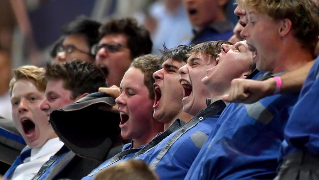 Anglican Church Grammar school support their team. Action from the GPS swimming championships. Thursday March 10, 2022. Picture, John Gass