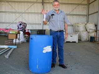 RECYCLE: Cr Geoff McMullen at the site for container refund scheme to show how easy it is. Picture: Ellen Ransley