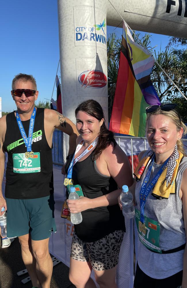 (L-R) Steph McEachen, Pamela Daly and Chris Kempton took part in the NT City2Surf on Sunday.