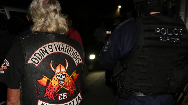 Police on a bikie gang border blitz in 2013.