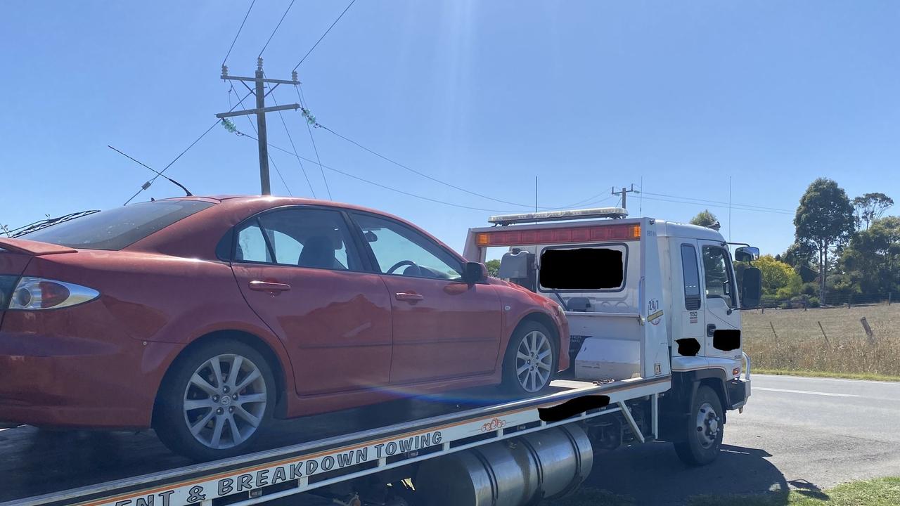 Two Colac men were found hiding in a bedroom after attempting to outrun police travelling at 180km/h, with their vehicle stashed in a backyard.