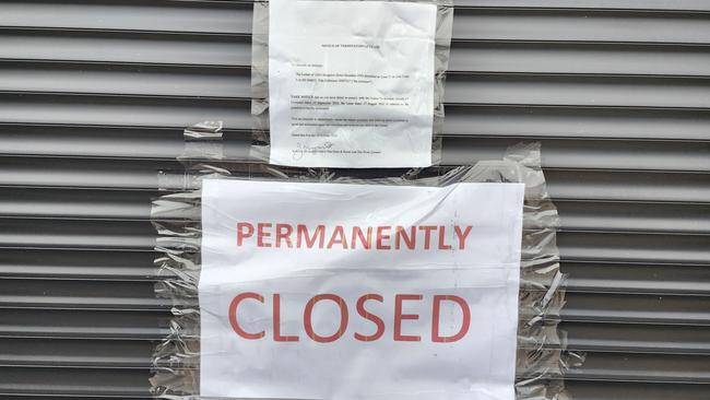 Signage stating Berserker Tobacconist in Rockhampton has closed. Picture: Aden Stokes