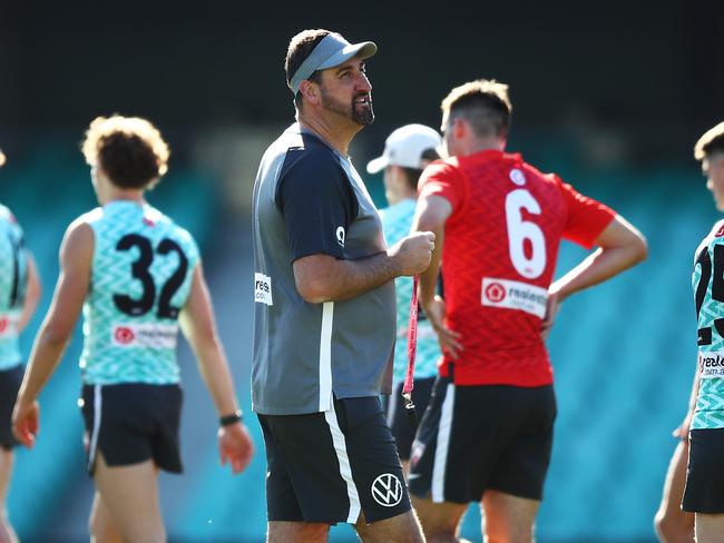 Dean Cox remains comfortable at the Swans and is yet to formally flag any interest with the West Coast position. Picture: Brett Costello