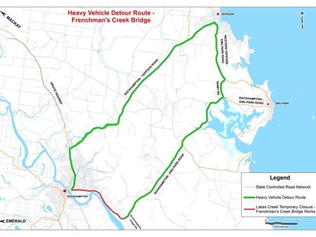 Detour map for heavy vehicles. Picture: Contributed