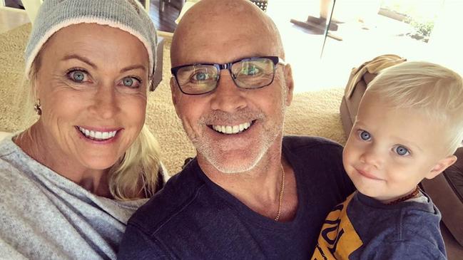 Lisa Curry and Grant Kenny with grandson Flynn. Picture: Instagram