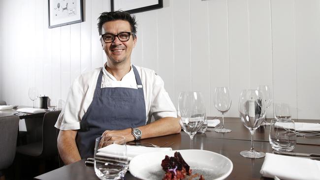 Owner and chef Paul McGivern of The Wolfe in East Brisbane posing at his restaurant, Brisbane 15th December 2017. The Wolfe has been voted number 1 in the Delicious 100 people's choice awards. (AAP Image/Josh Woning)