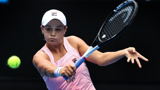 Australian Open Tennis. Day 3.  Ash Barty vs Yafan Wang .  Ash Barty during her straight sets win     . Pic: Michael Klein