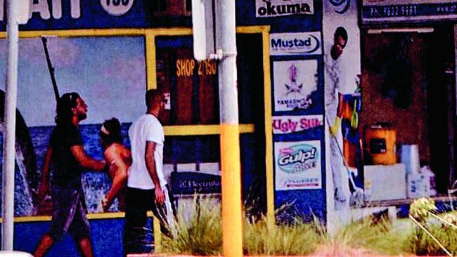 Al Kutobi and Kiad enter the Smithfield camping goods store to buy a knife. Pic: supplied