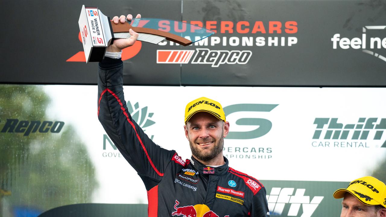 Van Gisbergen was noticeably quiet when addressing the media in Newcastle. Picture: Getty Images.