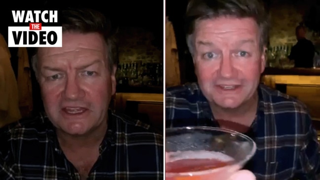 Comedian Lawrence Mooney has a few drinks