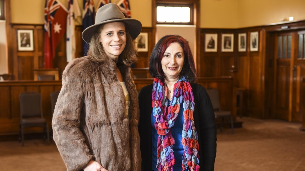 Guest Speaker Sallie Jones, Gippsland Jersey, Warragul, and new CWA Victoria vice president Viviane Chemali, Ashburton, at the CWA annual general meeting in 2019 was held at the Williamstown Town Hall. Picture: Dannika Bonser