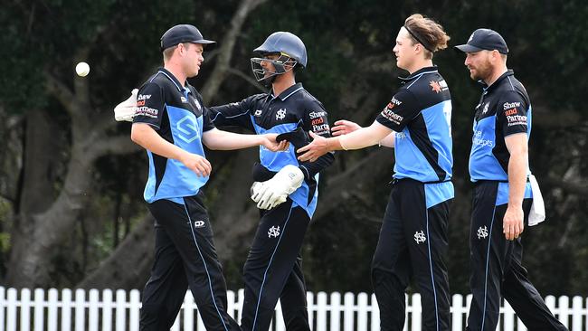 Norths players celebrate a wicket Picture, John Gass