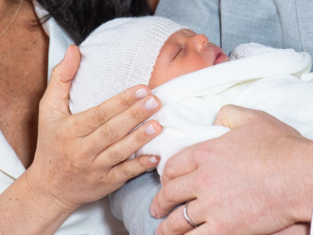 The Duke and Duchess of Sussex with their baby son, who was born on Monday morning. Picture: Dominic Lipinski/PA Wire