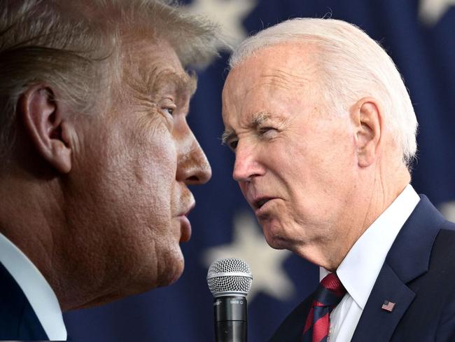 Donald Trump, left, and US President Joe Biden. Pictures: AFP