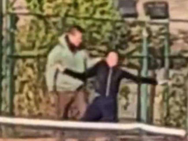 A still image taken from the video showing a horrific assault on a young tennis player.