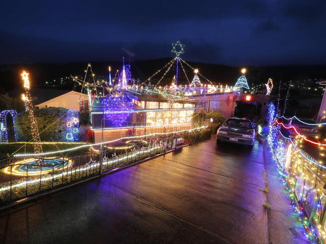 Malcolm Pearce’s massive Christmas lights display in Risdon Vale.