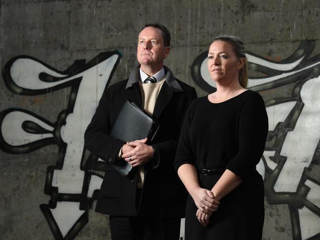 Victoria Police Inspector Jamie Templeton and Senior Strategic Analyst Charlotte Fox have developed an initiative to help wayward kids avoid a life of crime as offenders and victims. Picture: Chris Eastman