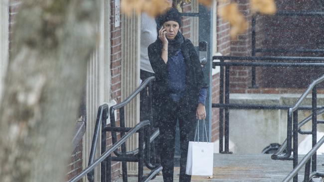 Kylie Lim pictured outside the Boston hospital where James Packer received treatment after his breakdown. Picture: Angus Mordant, News Corp Australia