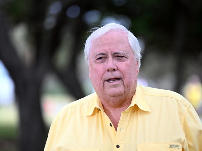 GOLD COAST, AUSTRALIA - NewsWire Photos - JANUARY 24, 2023.Businessman Clive Palmer speaks during a press conference on the Gold Coast. Mr Palmer made an announcement regarding a conferences on COVID 19 Vaccines.Picture: NCA NewsWire / Dan Peled