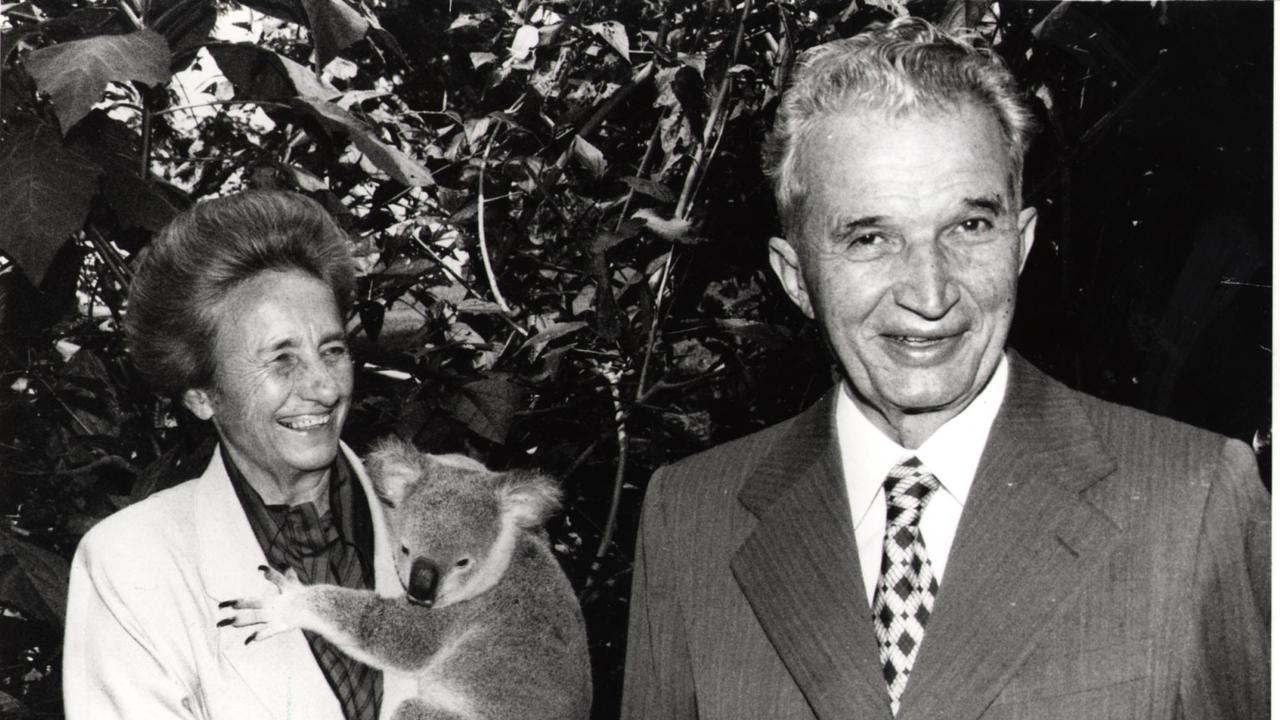 Romanian Communist leader Nicolae Ceausescu and his wife Elena in 1988.