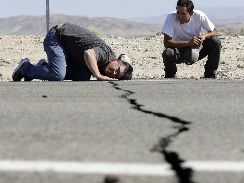 Last weekend’s earthquakes in California have caused several worrying cracks. Picture: AP Photo/Marcio Jose Sanchez