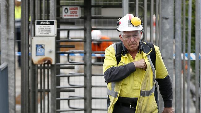 A worker leaves the Temco plant. Picture: CHRIS KIDD