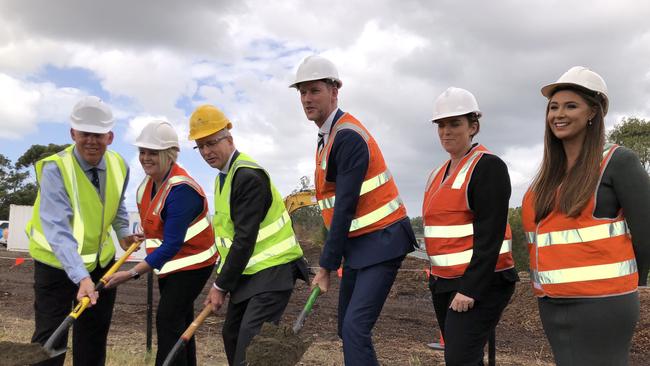 The first sod is turned at the upgrade of the M1. Picture: Andrew Potts