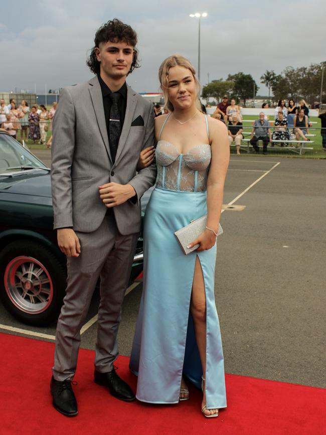 Jada Hansen and Kahu Te Momo at the 2023 Kepnock State High School formal.